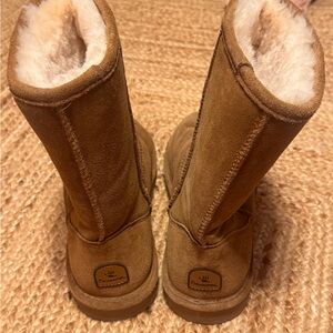 BearPaw Brown Suede Boots with Plush Lining